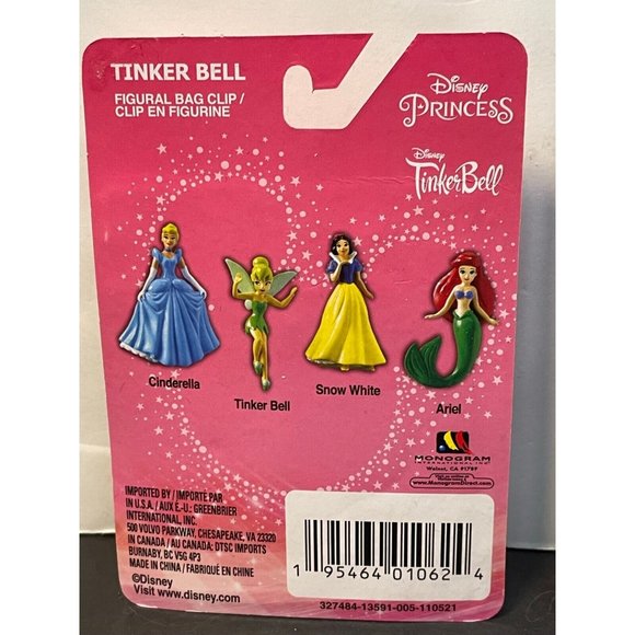 Disney Tinker Bell Figure Bag Clip book purses backpacks & Little Mermaid DVD - Picture 6 of 11